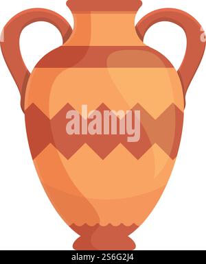 Icona greca di Amphora. Cartone animato dell'icona vettoriale greca dell'anfora per il web design isolato su sfondo bianco. Icona greca di Anfora, stile cartoni animati Illustrazione Vettoriale