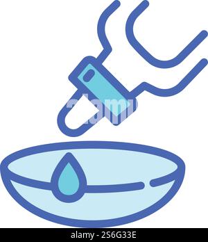 Rilasciare l'icona dell'obiettivo a contatto. Icona vettoriale della lente a contatto outline drop per il web design isolato su sfondo bianco. Rilascia l'icona dell'obiettivo a contatto, stile del contorno Illustrazione Vettoriale