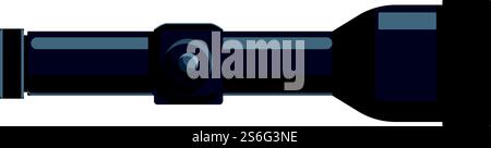 Icona di scorrimento telescopico. Cartone animato dell'icona del vettore crodd Telescopic Sight per la progettazione Web isolato su sfondo bianco. Icona di scorrimento telescopica, stile cartoni animati Illustrazione Vettoriale