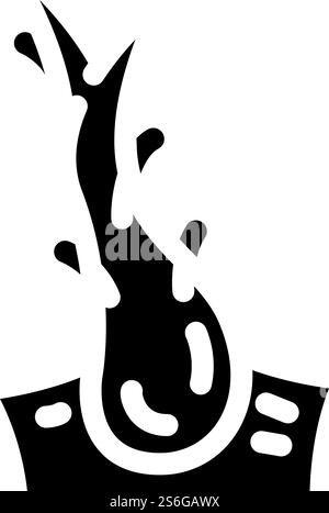 vettore icona glifo capelli a due estremità. segno di capelli con estremità separate. illustrazione nera del simbolo del contorno isolato. illustrazione vettoriale dell'icona glifo dei capelli con estremità separate Illustrazione Vettoriale