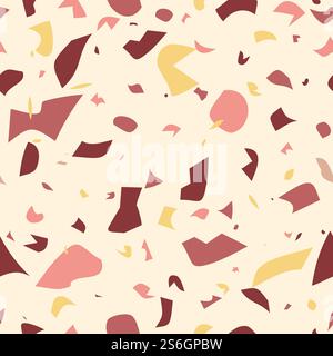 Pavimento in terrazzo. Disposizione astratta del pavimento in stile italiano. Texture per piastrelle o tessuti in ceramica, sfondo vettoriale con stampa in granito. Illustrazione con motivo terrazzo in marmo senza cuciture. Pavimento in terrazzo. Disposizione astratta del pavimento in stile italiano. Texture per piastrelle o tessuti in ceramica, sfondo vettoriale con stampa in granito Illustrazione Vettoriale