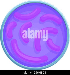 Icona della pipetta per capsule di Petri. Cartone animato dell'icona del vettore della pipetta per capsule di Petri per il design del Web isolato su sfondo bianco. Icona della pipetta per capsule di Petri, stile cartone animato Illustrazione Vettoriale