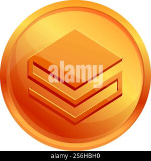 Icona della criptovaluta del nuovo mondo. Cartoon dell'icona vettoriale di criptovaluta del nuovo mondo per il web design isolato su sfondo bianco. Icona della criptovaluta del nuovo mondo, stile dei cartoni animati Illustrazione Vettoriale