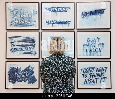 Phillips, Londra, Regno Unito. 17 gennaio 2025. L'asta di Londra (23-24 gennaio) presenta opere di artisti di spicco. Tra i punti salienti figurano: Mel Bochner, Exasperations, 2023, stima: £25.000-35.000. Crediti: Malcolm Park/Alamy Live News Foto Stock