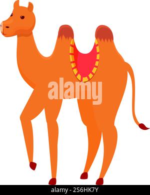 Icona di cammello naturale. Cartoon of Nature icona vettoriale di cammello per il web design isolato su sfondo bianco. Icona di cammello naturale, stile cartoni animati Illustrazione Vettoriale