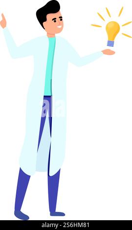 Icona dell'idea dello scienziato della ricerca. Cartoon dell'icona vettoriale idea di Research scientist per il web design isolato su sfondo bianco. Icona dell'idea dello scienziato della ricerca, stile dei cartoni animati Illustrazione Vettoriale