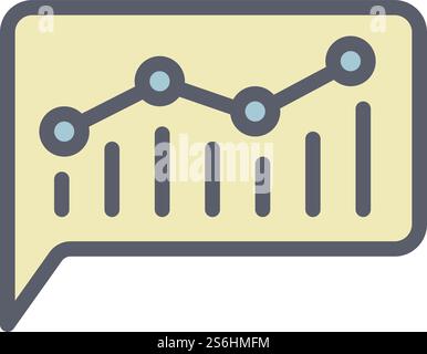 Icona del chatbot grafico. Icona vettoriale del grafico di contorno chatbot per il web design isolata su sfondo bianco. Icona chatbot grafico, stile contorno Illustrazione Vettoriale