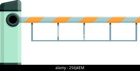 Icona barriera automatica. Icona cartoni animati e piatta del vettore di barriera automatico per la progettazione Web isolata su sfondo bianco. Icona di barriera automatica, cartone animato e stile piatto Illustrazione Vettoriale