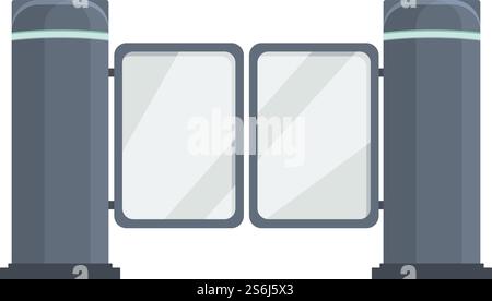 Icona Smart Gate. Cartoni animati e icona del vettore Smart Gate per la progettazione Web isolata su sfondo bianco. Icona Smart Gate, cartoni animati e stile piatto Illustrazione Vettoriale