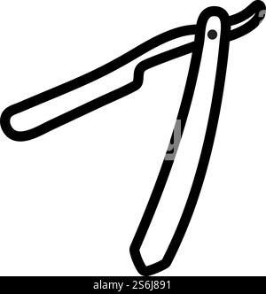 Icona rasoio. Design del contorno in grassetto modificabile. Illustrazione vettoriale. Illustrazione Vettoriale