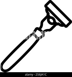 Icona Safety Razor (Razor di sicurezza). Design del contorno in grassetto modificabile. Illustrazione vettoriale. Illustrazione Vettoriale