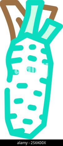 wasabi vegetale icona vettoriale. segno wasabi vegetale. illustrazione del simbolo isolato. illustrazione vettoriale dell'icona del colore wasabi della pianta vegetale Illustrazione Vettoriale