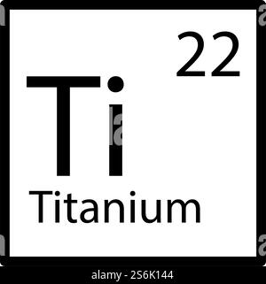 Icona dell'elemento chimico. Design del contorno in grassetto modificabile. Illustrazione vettoriale. Illustrazione Vettoriale