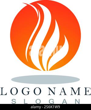 Vigili del fuoco di fiamma natura logo e simboli modello di icone Illustrazione Vettoriale