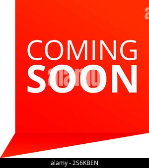 Icona della piastra disponibile a breve. Cartone animato dell'icona vettoriale in arrivo per il web design isolato su sfondo bianco. Presto disponibile, icona a forma di cartoni animati Illustrazione Vettoriale