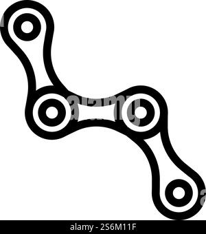 Icona catena di bicicletta. Design audace con larghezza della traccia modificabile. Illustrazione vettoriale. Illustrazione Vettoriale