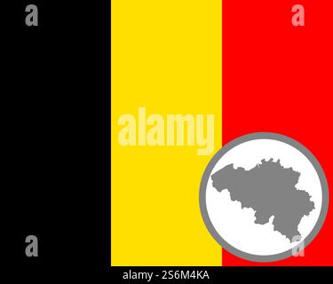Mappa e bandiera del Belgio Foto Stock