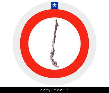 Mappa di Cile sullo sfondo con bandiera Foto Stock