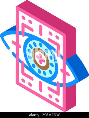 occhio con oftalmologia a rete vettore icona isometrico. occhio con segno oftalmologico a rete. illustrazione del simbolo isolato. illustrazione vettoriale dell'icona isometrica occhio con oftalmologia a mesh Illustrazione Vettoriale