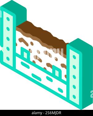 vettore icona isometrico dei rifiuti solidi composter. segnale composter per rifiuti solidi. illustrazione del simbolo isolato. illustrazione vettoriale dell'icona isometrica dei rifiuti solidi composter Illustrazione Vettoriale