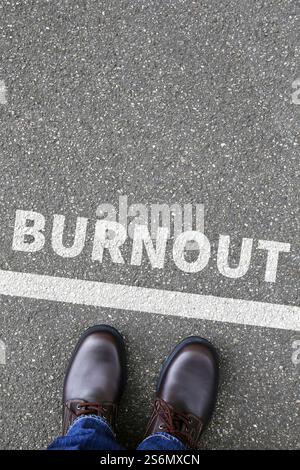 malattia di burnout malattia sul lavoro stress business concetto esaurimento Foto Stock