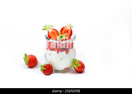Yogurt alle fragole Foto Stock