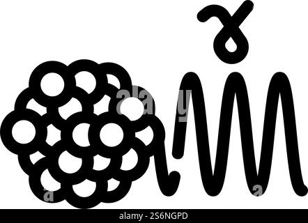 vettore dell'icona a forma d'onda elettromagnetica. segnale delle onde elettromagnetiche. illustrazione nera del simbolo del contorno isolato. illustrazione vettoriale dell'icona della linea delle onde elettromagnetiche Illustrazione Vettoriale