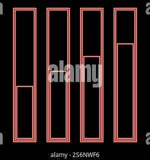 Diagramma al neon, illustrazione vettoriale di colore rosso, immagine luminosa di stile piatto. Diagramma al neon, immagine vettoriale di colore rosso, immagine in stile piatto Illustrazione Vettoriale