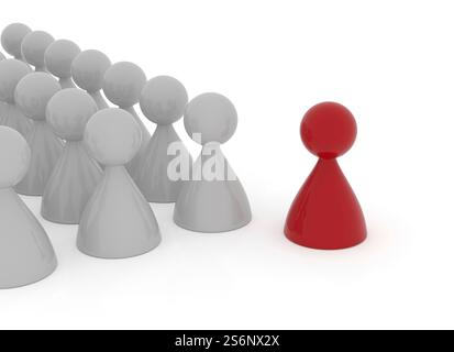 Leadership il concetto di business su uno sfondo bianco, rendering 3D Foto Stock