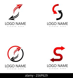 Design vettoriali con frecce lettera S. Illustrazione Vettoriale