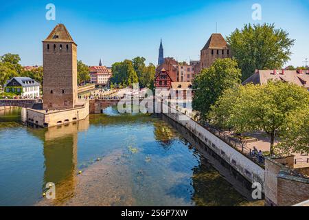 Ponts Couverts della città di Strasburgo in Francia. Foto Stock