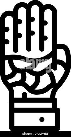 vettore icona della linea di malattia della pelle keloide. segno di malattia della pelle keloide. illustrazione nera del simbolo del contorno isolato. illustrazione vettoriale dell'icona della linea della malattia della pelle keloide Illustrazione Vettoriale