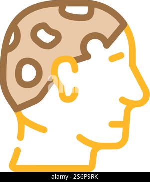 vettore icona colore alopecia areata. segno di alopecia areata. illustrazione del simbolo isolato. illustrazione vettoriale dell'icona del colore di alopecia areata Illustrazione Vettoriale