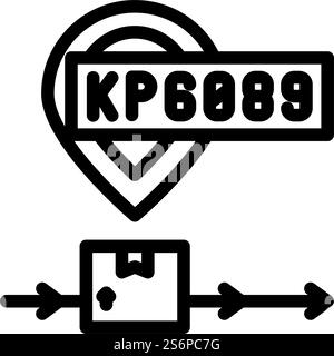 vettore dell'icona della linea del numero di tracciamento. segno del numero di tracciamento. illustrazione nera del simbolo del contorno isolato. illustrazione vettoriale dell'icona della linea del numero di tracciamento Illustrazione Vettoriale