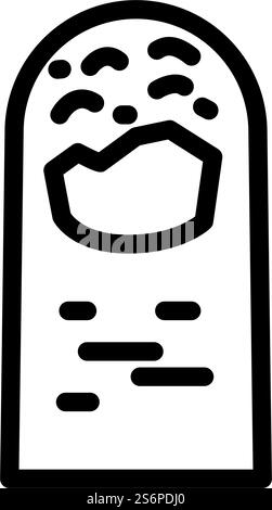 onicolisi malattia cutanea linea icon vettore. segno di malattia cutanea onicolisi. illustrazione nera del simbolo del contorno isolato. illustrazione vettoriale dell'icona della linea della malattia cutanea per onicolisi Illustrazione Vettoriale