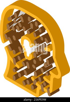 ipertricosi malattia della pelle vettore isometrico icona. ipertricosi segno di malattia della pelle. illustrazione del simbolo isolato. ipertricosi malattia della pelle illustrazione vettoriale icona isometrica Illustrazione Vettoriale