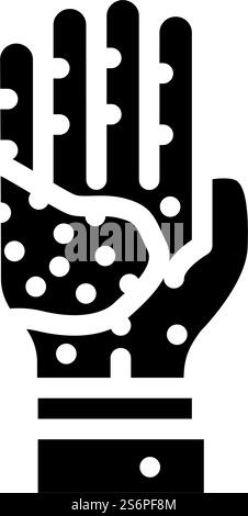 dermatite atopica glifo vettore icona. segno di dermatite atopica. illustrazione nera del simbolo del contorno isolato. illustrazione vettoriale dell'icona della dermatite atopica glifo Illustrazione Vettoriale