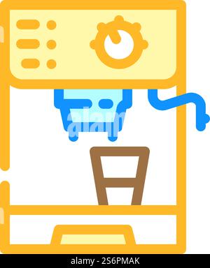 icona vettoriale a colori della macchina da caffè professionale. cartello macchina da caffè professionale. illustrazione del simbolo isolato. illustrazione vettoriale dell'icona a colori della macchina da caffè professionale Illustrazione Vettoriale