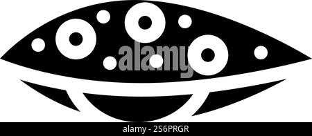 mollusco contagioso glifo vettore icona. segno di mollusco contagioso. illustrazione nera del simbolo del contorno isolato. illustrazione del vettore dell'icona del glifo di mollusco contagioso Illustrazione Vettoriale