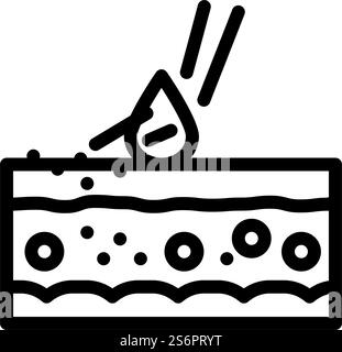 fitofotodermatite problema cutaneo linea vettore icona. fitofotodermatite sintomo di problema cutaneo. illustrazione nera del simbolo del contorno isolato. illustrazione vettoriale dell'icona della linea di problema cutaneo fitofotodermatite Illustrazione Vettoriale