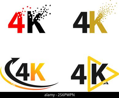 Design piatto vettoriale Ultra HD 4K Illustrazione Vettoriale