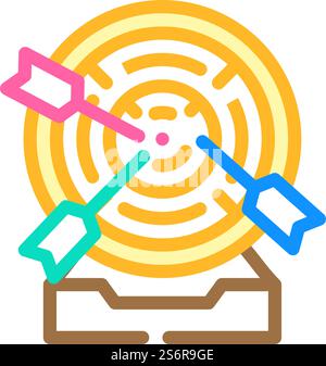 scopo del vettore dell'icona del colore di destinazione. segno di targeting dello scopo. illustrazione del simbolo isolato. illustrazione vettoriale dell'icona del colore di destinazione Illustrazione Vettoriale