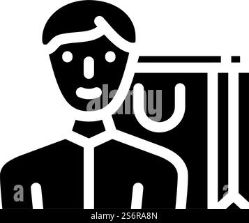 vettore icona glifo shopping bag. cartello della shopping bag. illustrazione nera del simbolo del contorno isolato. illustrazione vettoriale dell'icona del glifo della shopping bag Illustrazione Vettoriale