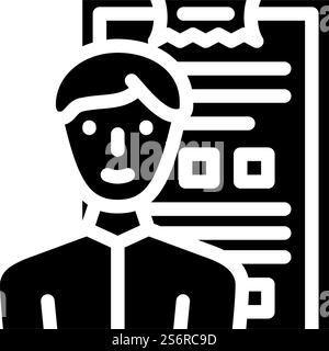 vettore icona glifo venditore topografico. firma del venditore del sondaggio. illustrazione nera del simbolo del contorno isolato. illustrazione vettoriale dell'icona glifo del venditore Illustrazione Vettoriale