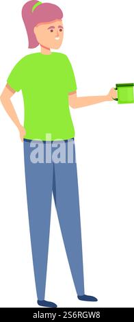 Vettore cartoni animati icona scout di Trip boy. Campo estivo. Tenda da campeggio. Vettore cartoni animati icona scout di Trip boy. Campo estivo Illustrazione Vettoriale