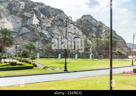 Mutrah Corniche, Street a Mascate, Mascate, Oman, Penisola arabica, medio Oriente, Asia Foto Stock