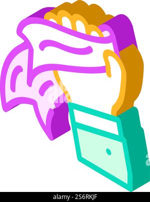 vettore di icone isometriche del nastro delle linee di associazione. segno del nastro delle linee di associazione. illustrazione del simbolo isolato. illustrazione vettoriale dell'icona isometrica del nastro delle linee di associazione Illustrazione Vettoriale