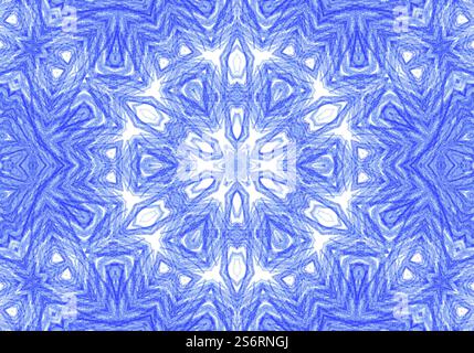 Abstract matita blu disegnata sullo sfondo del modello Foto Stock