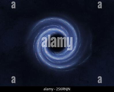 Buco nero al centro della galassia della via Lattea. Galassia della via Lattea con stelle e wormhole nell'universo. Elementi di questa immagine forniti dalla NASA. Foto Stock
