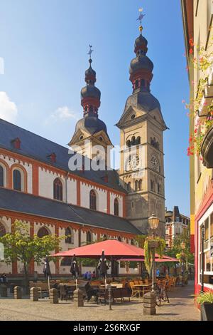 Campanili della facciata a torre gemella della Chiesa di nostra Signora, Germania, Renania-Palatinato, Coblenz Foto Stock